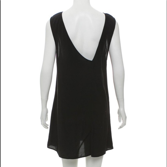 Reformation Black Lace Inset Panel Deep V Sleeveless Mini Dress Size XS - Picture 2 of 10